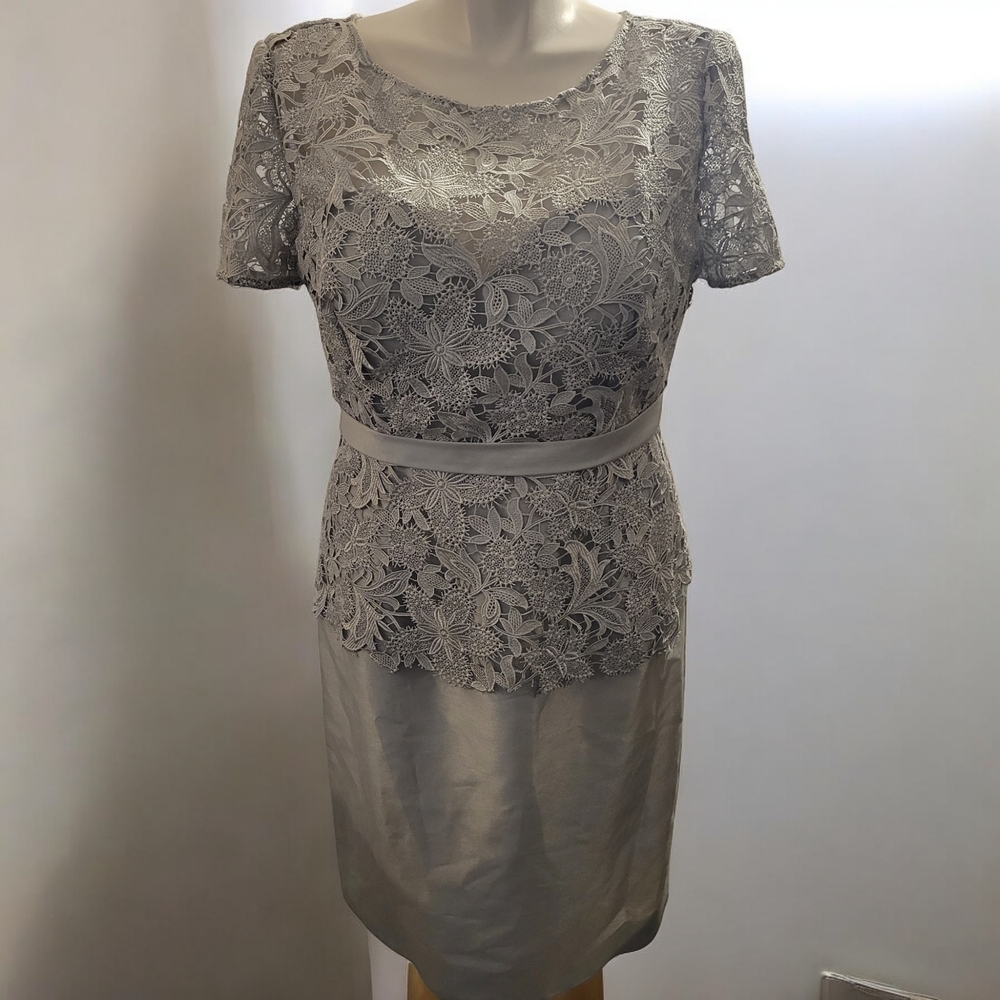 Serena London Gray Lace Dress Size 16 Wedding Attire (NWT) Mother Of Bride Groom
